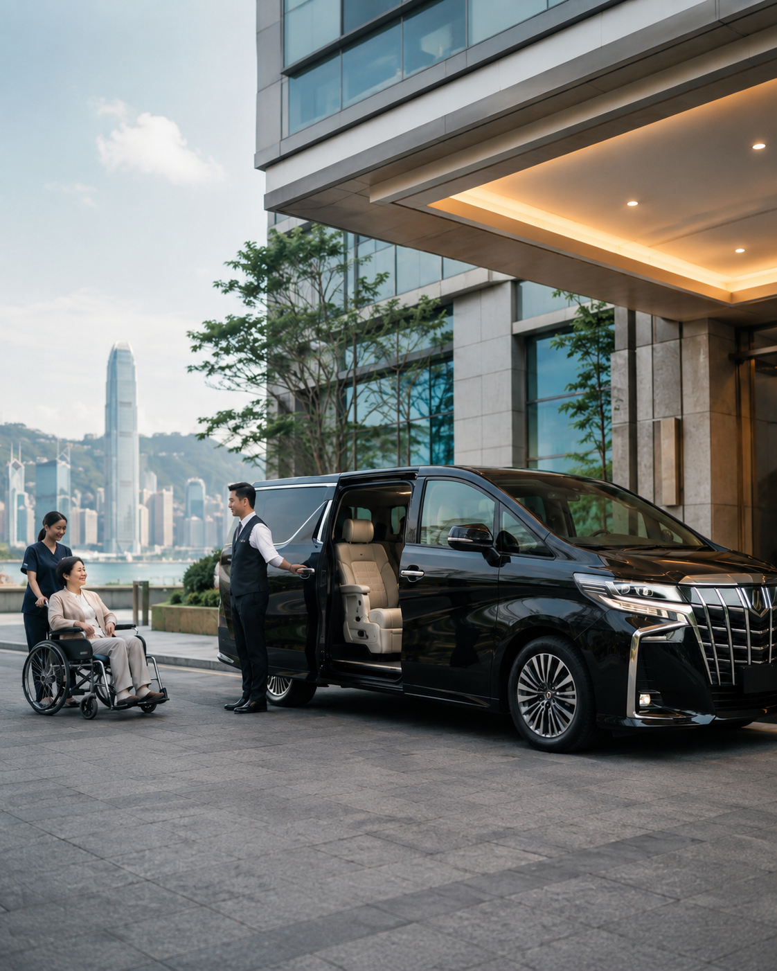 Patient transfer service vehicle for Hong Kong patients travelling to Shenzhen medical care